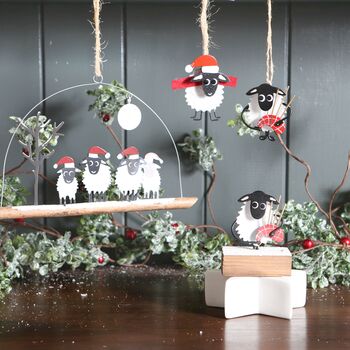 Christmas Sheep On Branch Hanging Decoration, 3 of 3