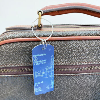Genuine Reclaimed Canberra Plane Keyring / Luggage Tag, 2 of 3