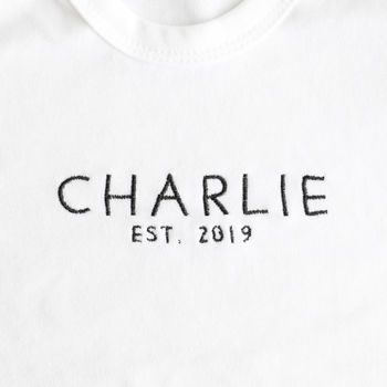 Personalised Est. T Shirt And Babygrow Set, 5 of 7