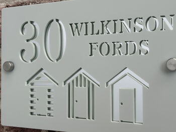 Personalised Beach Huts Design House Sign Acrylic, 2 of 9