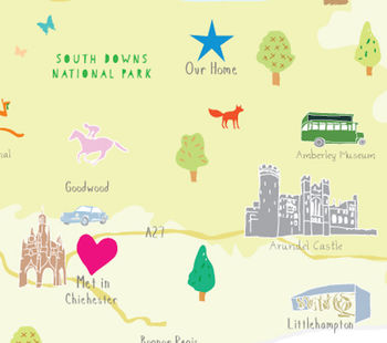 Personalised West Sussex Map: Add Favourite Places, 4 of 4