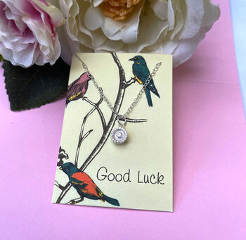 Good Luck Sterling Silver Mini Sunflower Necklace, 6 of 10