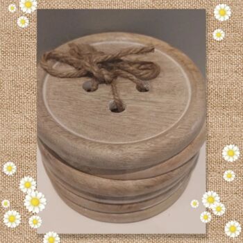 Wooden Button Coasters Set Of Six, 4 of 4