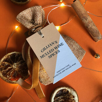 Personalised Triangle Mulled Wine Spice Bag, 4 of 7