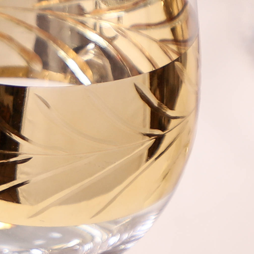 luxury gold leaf wine glasses by dibor