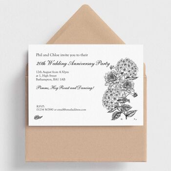 Elegant Floral Invitations Plain Or Plantable Card, 2 of 4