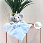 Blue Personalised Name Elephant Comforter Soft Toy, thumbnail 1 of 4