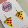 Pizza Slice Glitter Earrings / Pizza Lover Gift / Foodie Statement Jewellery / Fun Accessories, thumbnail 4 of 5