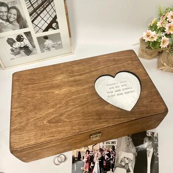 Wooden Heart Personalised Keepsake Box, 4 of 12