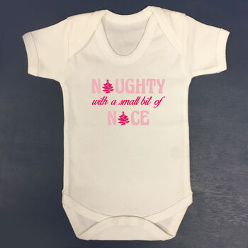 Personalised Nice/Naughty Christmas Babygrow/T Shirt, 2 of 11