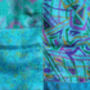 Teal Blue Kantha Stitch Handmade Silk Scarf, thumbnail 3 of 5