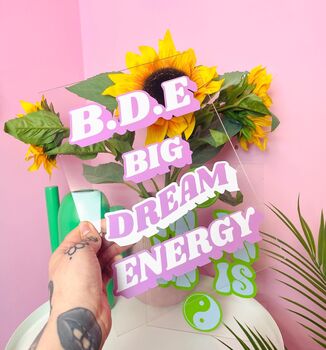 Bde Big Dream Energy Clear Acrylic Vinyl Poster Plaque, 3 of 6