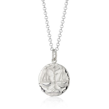Personalised Sterling Silver Libra Zodiac Necklace, 10 of 11