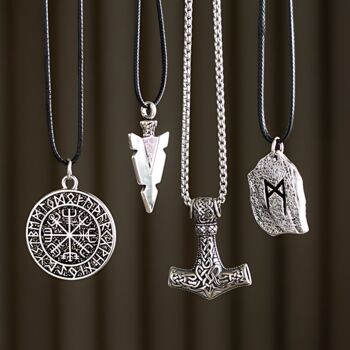 Mens Viking Compass Pendant Necklace, 4 of 4