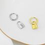 Sterling Silver Padlock Hoop Earrings, thumbnail 4 of 11