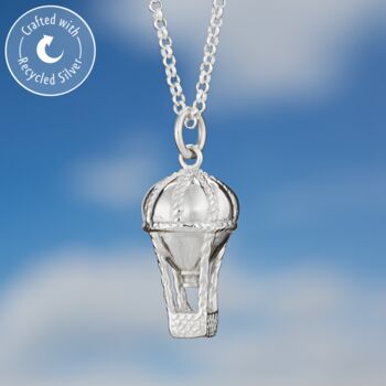 Personalised Sterling Silver Hot Air Balloon Necklace, 3 of 7