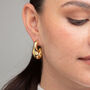 Nami 18 K Gold Plated Wave Statement Hoops, thumbnail 4 of 5