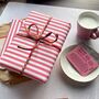 Pink Wide Stripe Paper Fibre Wrapping Paper Sheet, thumbnail 4 of 12