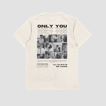 Only You Personalised Couple Matching Tee | Personalised Photo And Text | Monochrome, 5 of 12