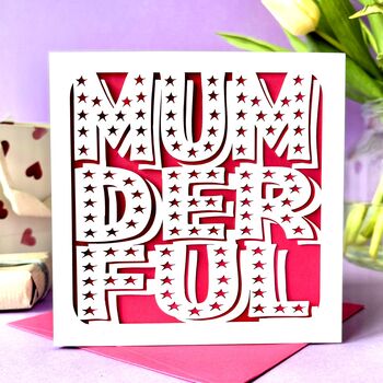 Mumderful Papercut Mother's Day Card, 2 of 5