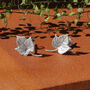 Sterling Silver Ivy Leaf Stud Earrings, thumbnail 3 of 5