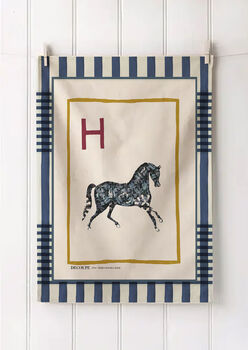 Personalised Alphabet Linen Tea Towel, 8 of 12