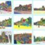 Sets Of Artistic City Postcards, thumbnail 8 of 12
