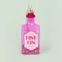 G Decor Large Glass Pink Gin Bottle Christmas Bauble, thumbnail 4 of 5