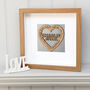 16th Silver Wedding Anniversary Personalised Oak Heart, thumbnail 1 of 2