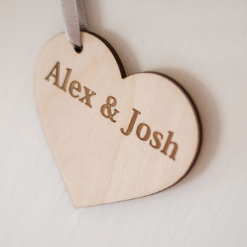 Personalised Wood Heart And Gift Tag, 4 of 4
