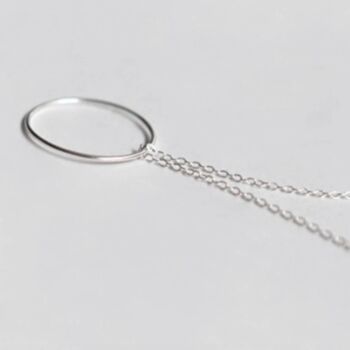 Sterling Silver Simple Circle Pendant Necklace, 2 of 4