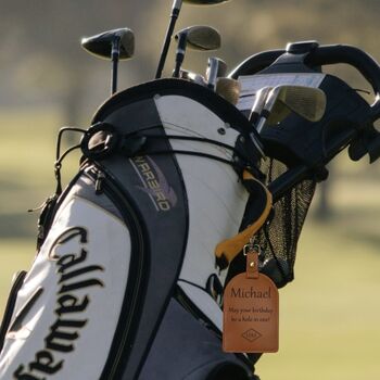 Tan Golf Tee Holder Personalised With Any Message, 3 of 8