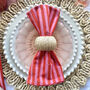 Pink And Red Stripe Cotton Napkins Set Of Four, thumbnail 4 of 7