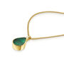 Men's Teardrop Malachite Urn Necklace 18 K Gold Plated Silver, thumbnail 3 of 5