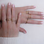 Garnet Angled 18k Gold Plated Vermeil Ring, thumbnail 5 of 6