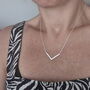 Sterling Silver V Bar Necklace, thumbnail 1 of 7