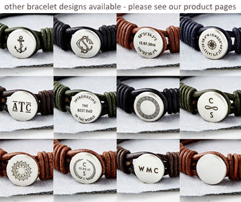 Personalised Silver And Leather Monogram Bracelet, 5 of 7