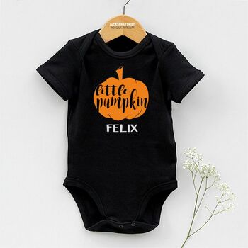 Little Pumpkin Personalised Baby Vest, 5 of 10