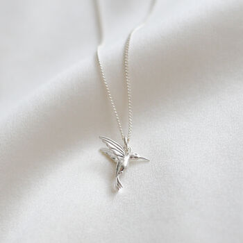 Hummingbird Charm Necklace, 925 Sterling Silver, 3 of 8