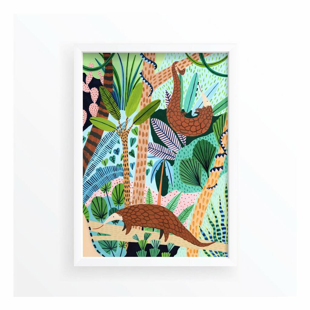 Jungle Pangolin Art Print By Amber Davenport | notonthehighstreet.com