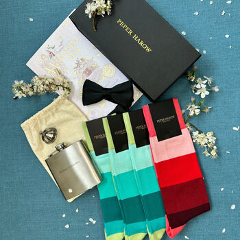 Bright Groom And Groomsmen Wedding Socks Gift Box, 2 of 4