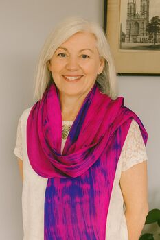 100% Mulberry Silk Scarf, Fuchsia Purple And Blue, 3 of 7
