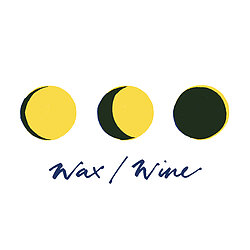 Wax / Wine logo of 3 moons displaying different cycles and the name of Wax / Wine under the moons on a white background