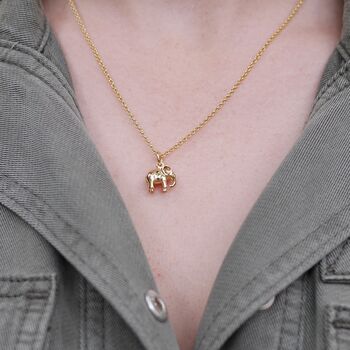 Elephant Charm Necklace With Personalised Message Card, 6 of 12