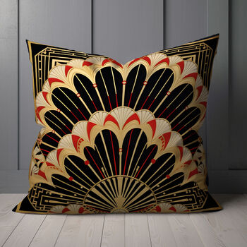 Deco Elegance In Red Art Deco Cushions Design Four, 5 of 7