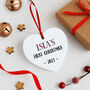 Personalised Baby's First Christmas Heart Decoration, thumbnail 1 of 3