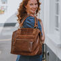 Leather Tote Bag With Multiple Pockets, thumbnail 1 of 7