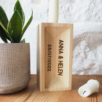Personalised Wooden Brick Candle Holder, 4 of 4