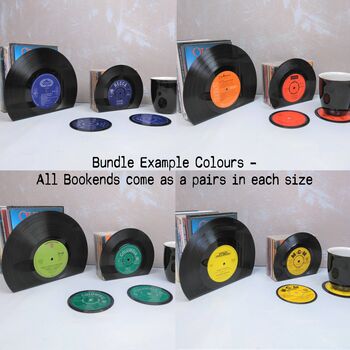 Vinyl Record Bookends Bowl Coasters Gift Pack | Bundle Set | Job Lot | Retro | Music Fan| Music Lover |, 3 of 12