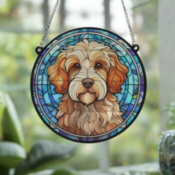 Cavapoo Stained Glass Effect Suncatcher, 5 of 6